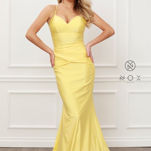 NEW YELLOW WEDDING Sweetheart Neck Mermaid Shape Prom Dress NXC420